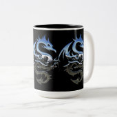 Silver Metallic Dragon Tweekleurige Koffiemok (Voorkant rechts)