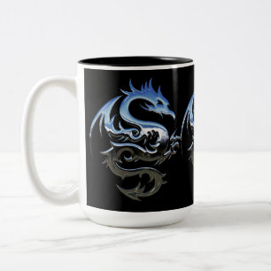 Silver Metallic Dragon Tweekleurige Koffiemok