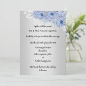 Silver Metallic floral Lila Bouquet Wedding Kaart (Staand voorkant)