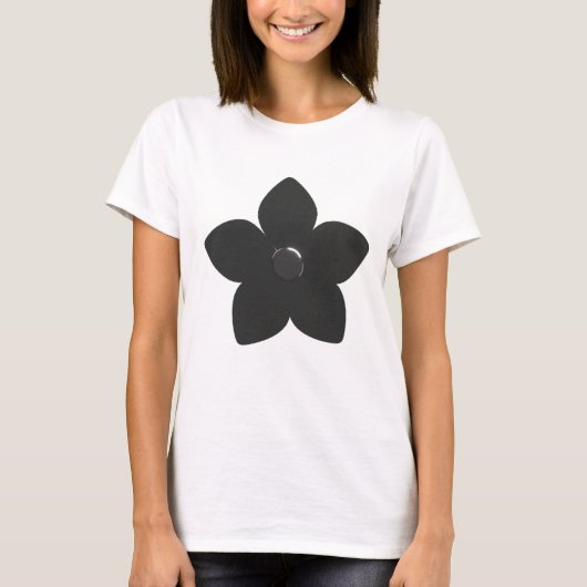 Silver Metallic Flower T-Shirt (Voorkant)