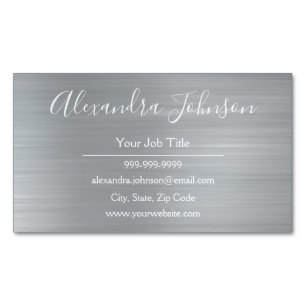 Silver Metallic Folie Moderne Professional Magnetisch Visitekaartje