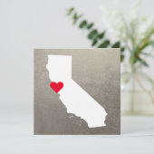 Silver Metallic Folie White California Wedding Kaart (Staand voorkant)