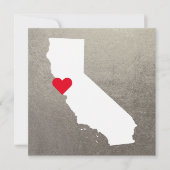 Silver Metallic Folie White California Wedding Kaart (Voorkant)
