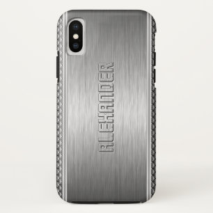 Silver Metallic geborsteld aluminium geometrische  Case-Mate iPhone Case