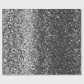 Silver Metallic Glitter Abstract Modern Gift Cadeaupapier (Vlak)