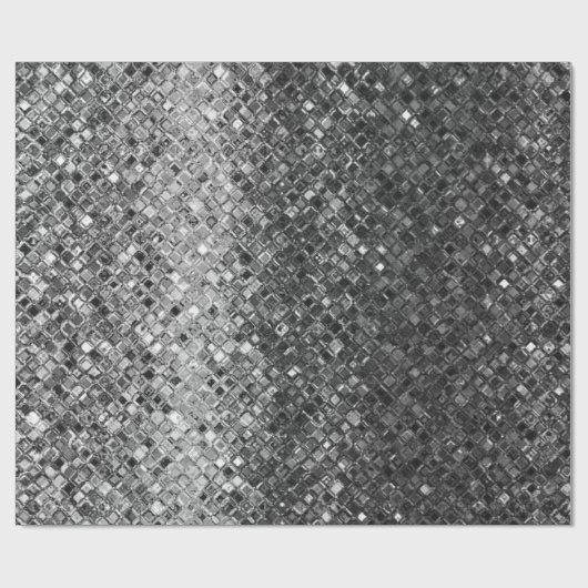 Silver Metallic Glitter Abstract Modern Gift Cadeaupapier (Vlak)