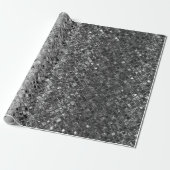 Silver Metallic Glitter Abstract Modern Gift Cadeaupapier (Uitgerold)