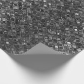 Silver Metallic Glitter Abstract Modern Gift Cadeaupapier (Hoek)