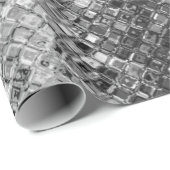 Silver Metallic Glitter Abstract Modern Gift Cadeaupapier (Rol Hoek)