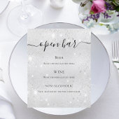 Silver metallic glitter sparkles script menu