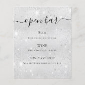 Silver metallic glitter sparkles script menu (Voorkant)