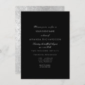 Silver Metallic Grey Black White Formal Invitation Kaart (Voorkant / Achterkant)