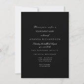 Silver Metallic Grey Black White Formal Invitation Kaart (Voorkant)