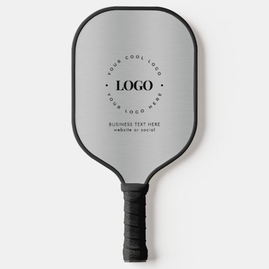 Silver Metallic Grey voegt Company Custom Logo toe Pickleball Paddle (Voorkant)