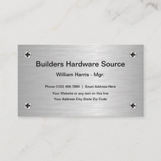 Silver Metallic Hardware Thema Visitekaartje (Voorkant)