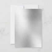 Silver Metallic Heart Modern Elegant Wedding Kaart (Achterkant)