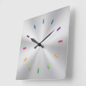 Silver Metallic Klok met gekleurde gezichtslijnen (Hoek)