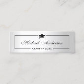 Silver Metallic look Afstuderen Name Kaart Namecar Contactkaartje (Voorkant)