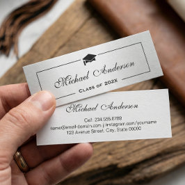 Silver Metallic look Afstuderen Name Kaart Namecar Contactkaartje