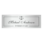 Silver Metallic look Attorney Justice of Scale Naambadge (Voorkant)