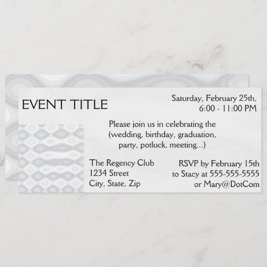 Silver Metallic look Background Kaart (Voorkant / Achterkant)