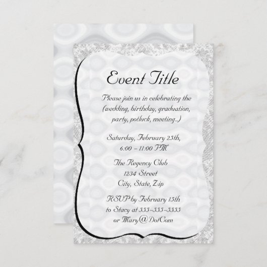 Silver Metallic look Background Kaart (Voorkant / Achterkant)