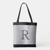 Silver Metallic look Background met Monogram Tote Bag (Achterkant)