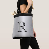 Silver Metallic look Background met Monogram Tote Bag (Dichtbij)