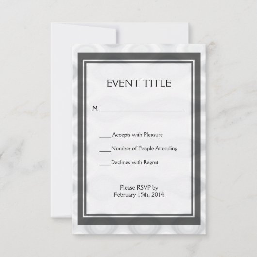 Silver Metallic look Background RSVP Kaartje (Voorkant)