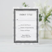 Silver Metallic look Background RSVP Kaartje (Staand voorkant)