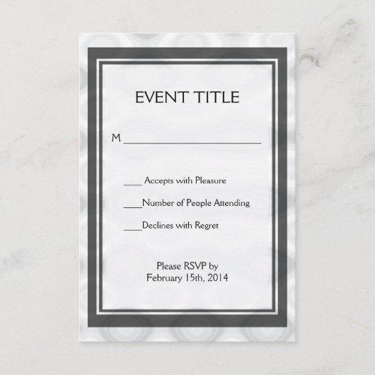 Silver Metallic look Background RSVP Kaartje (Voorkant)