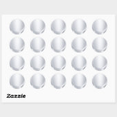 Silver Metallic look Blank Moderne Sjabloon Ronde Sticker (Vel)