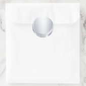 Silver Metallic look Blank Moderne Sjabloon Ronde Sticker (Tas)