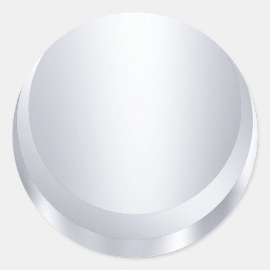 Silver Metallic look Blank Moderne Sjabloon Ronde Sticker (Voorkant)