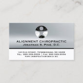 Silver Metallic-look Chiropractic Appointment Card Afsprakenkaartje (Voorkant)