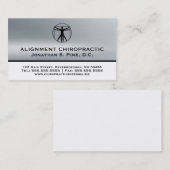 Silver Metallic-look Chiropractische Visitekaartje (Voorkant / Achterkant)