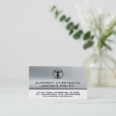 Silver Metallic-look Chiropractische Visitekaartje (Staand voorkant)