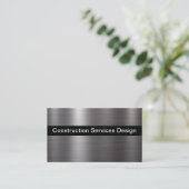 Silver Metallic look Construction Thema Visitekaartje (Staand voorkant)