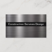 Silver Metallic look Construction Thema Visitekaartje (Voorkant)