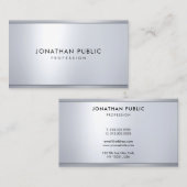 Silver Metallic look Eenvoudige elegante koele Sja Visitekaartje (Voorkant / Achterkant)