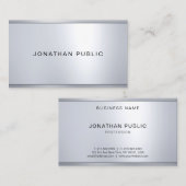 Silver Metallic look Elegant Sjabloon Modern Glam Visitekaartje (Voorkant / Achterkant)