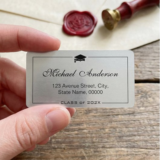 Silver Metallic look Gradup Afstudeerder Afstudere Etiket
