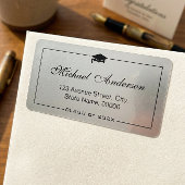 Silver Metallic look Gradup Afstudeerder Afstudere Etiket