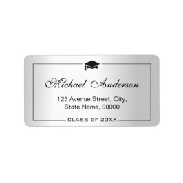 Silver Metallic look Gradup Afstuderen Etiket