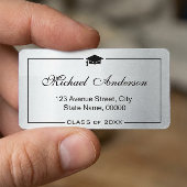 Silver Metallic look Gradup Afstuderen Etiket