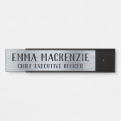 Silver Metallic look Hanging DeurSign Name Bord Deurbordje (Voorkant)