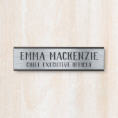 Silver Metallic look Hanging DeurSign Name Bord Deurbordje (Voorkant)