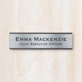 Silver Metallic look Hanging DeurSign Name Bord Deurbordje (Voorkant)