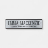 Silver Metallic look Hanging DeurSign Name Bord Deurbordje (Voorkant)