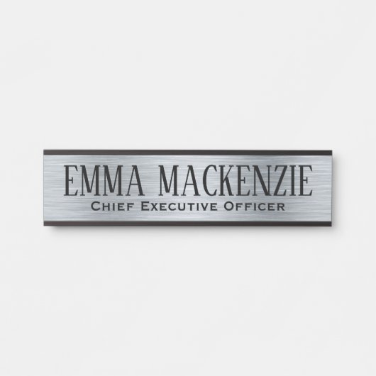 Silver Metallic look Hanging DeurSign Name Bord Deurbordje (Voorkant)